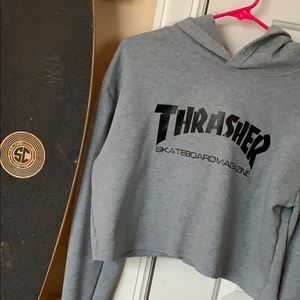 dope cropped thrasher hoodie